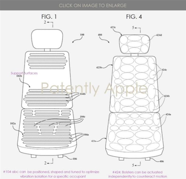 苹果获汽车座椅系统专利 可缓解晕车症状
